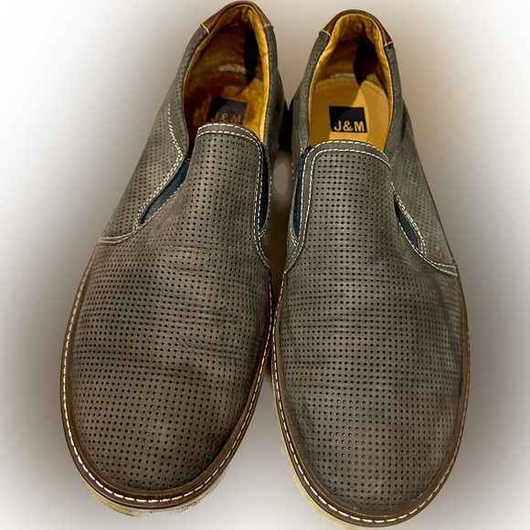 JOHNSTON & MURPHY McGuffey Slip-On Gray/Blue Perfed Nubuck size 10.5 - Picture 1 of 6